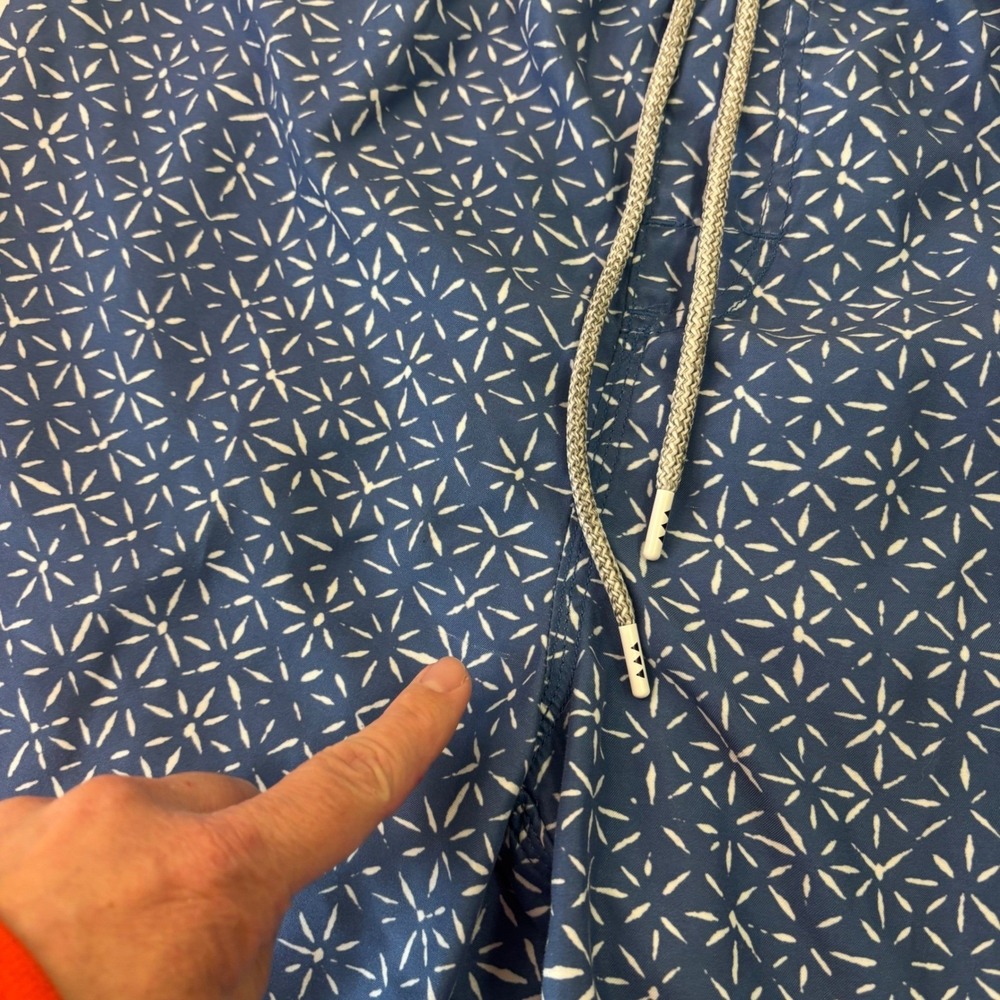 TRUE GRIT Mens Swim Trunks Board Shorts Bali Blue Print Drawstring Waterman XL - Picture 15 of 16